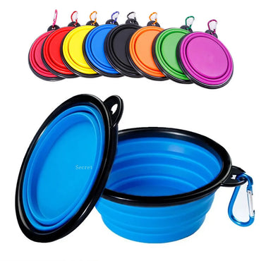 Collapsible Silicone Pet Bowl – Portable with Carabiner
