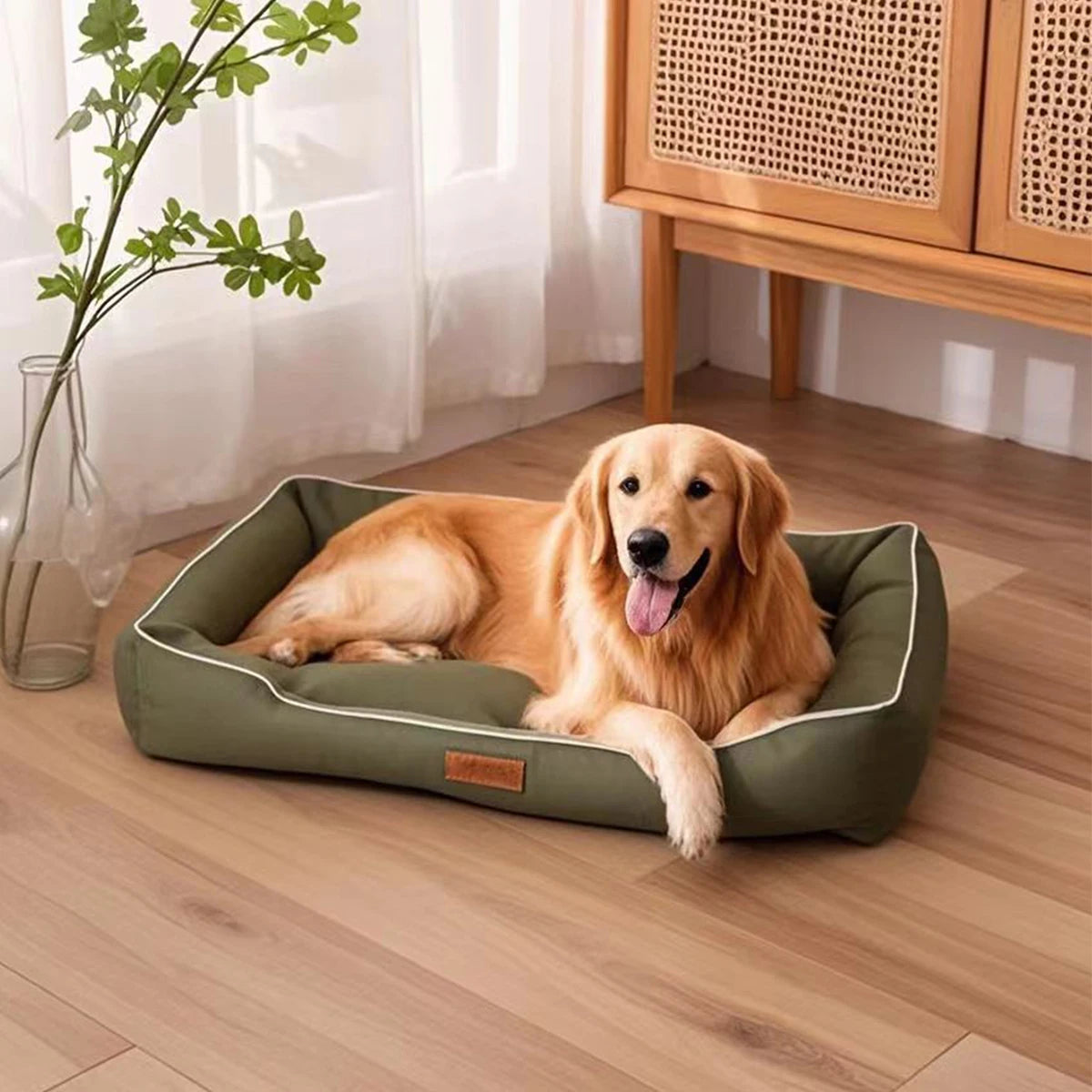 Square Dog & Cat Bed – Soft, Waterproof & Bite-Resistant