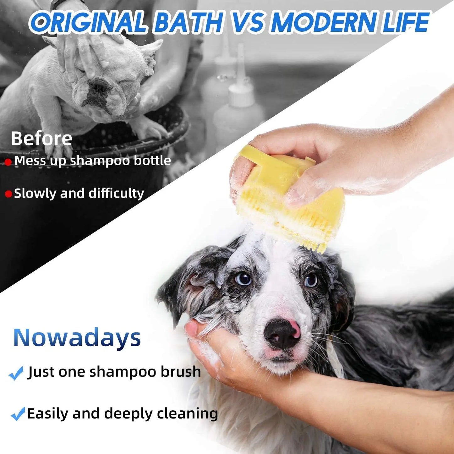 Silicone Pet Shampoo Brush – Soft & Gentle