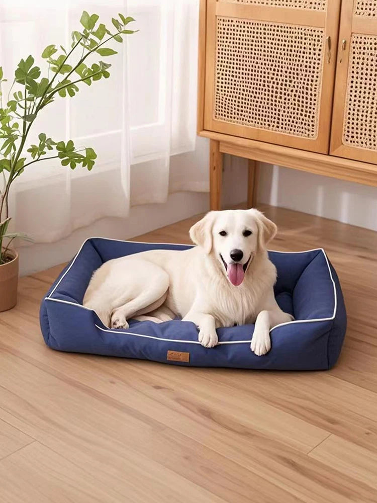 Square Dog & Cat Bed – Soft, Waterproof & Bite-Resistant