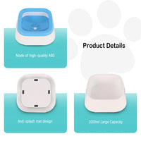 Anti-Splash Pet Water Bowl – Large & Durable