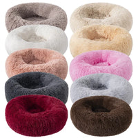 Super Soft Plush Donut Cat Bed – Washable & Cozy