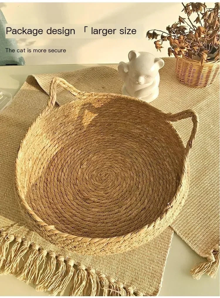 Handmade Woven Cat Nest – Washable & Cozy