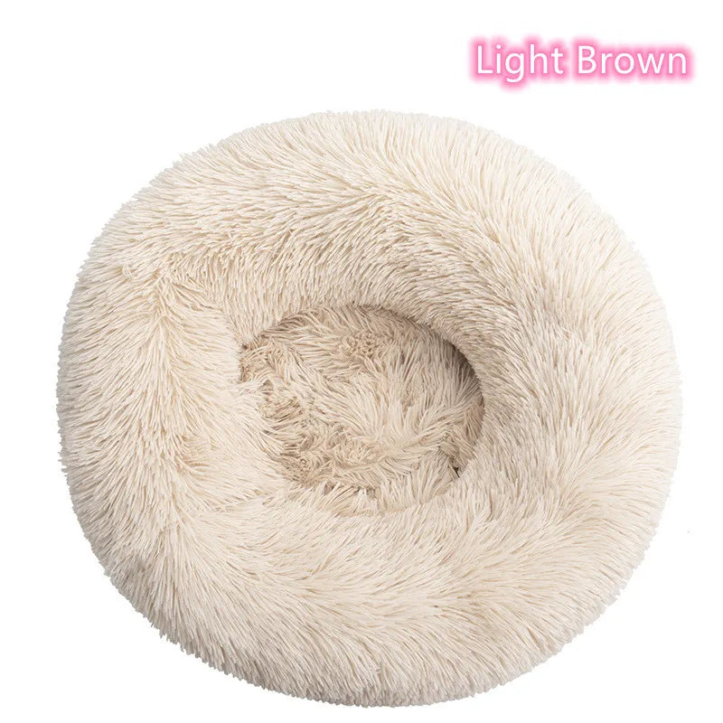 Super Soft Plush Donut Cat Bed – Washable & Cozy