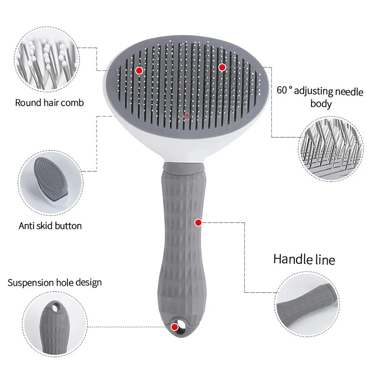 Pet Hair Remover Brush – Non-Slip Stainless Steel