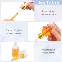 Clear Glass Dropper Bottle – Gold Cap & Travel Friendly