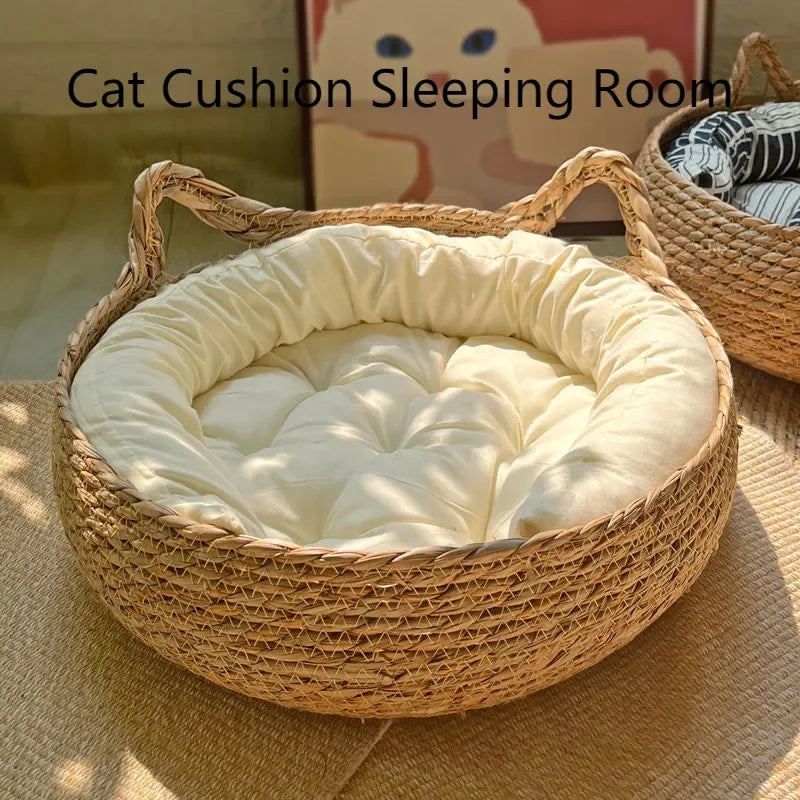 Handmade Woven Cat Nest – Washable & Cozy