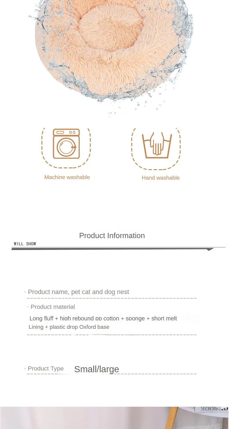 Plush Winter Pet Nest – Warm, Washable & Cozy Bed for Cats and Dogs