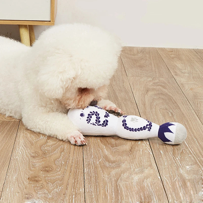 Porcelain Plush Dog Toy – Squeaky & Fun