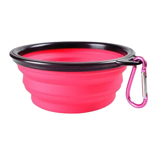 Collapsible Silicone Pet Bowl – Portable with Carabiner