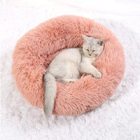 Super Soft Plush Donut Cat Bed – Washable & Cozy
