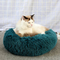 Super Soft Plush Donut Cat Bed – Washable & Cozy