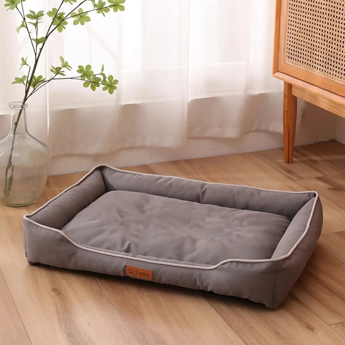 Square Dog & Cat Bed – Soft, Waterproof & Bite-Resistant
