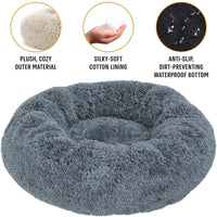 Super Soft Plush Donut Cat Bed – Washable & Cozy