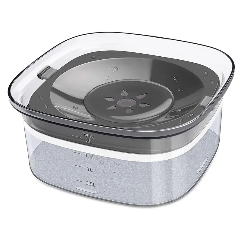 2L Anti-Splash Pet Water Bowl – Large Capacity