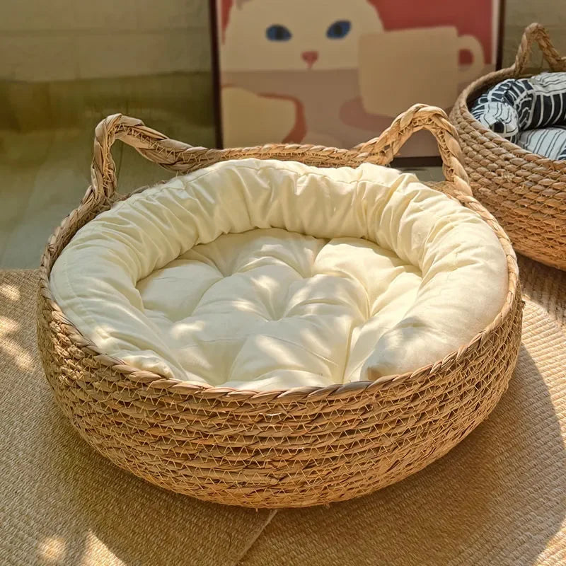 Handmade Woven Cat Nest – Washable & Cozy