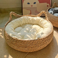 Handmade Woven Cat Nest – Washable & Cozy