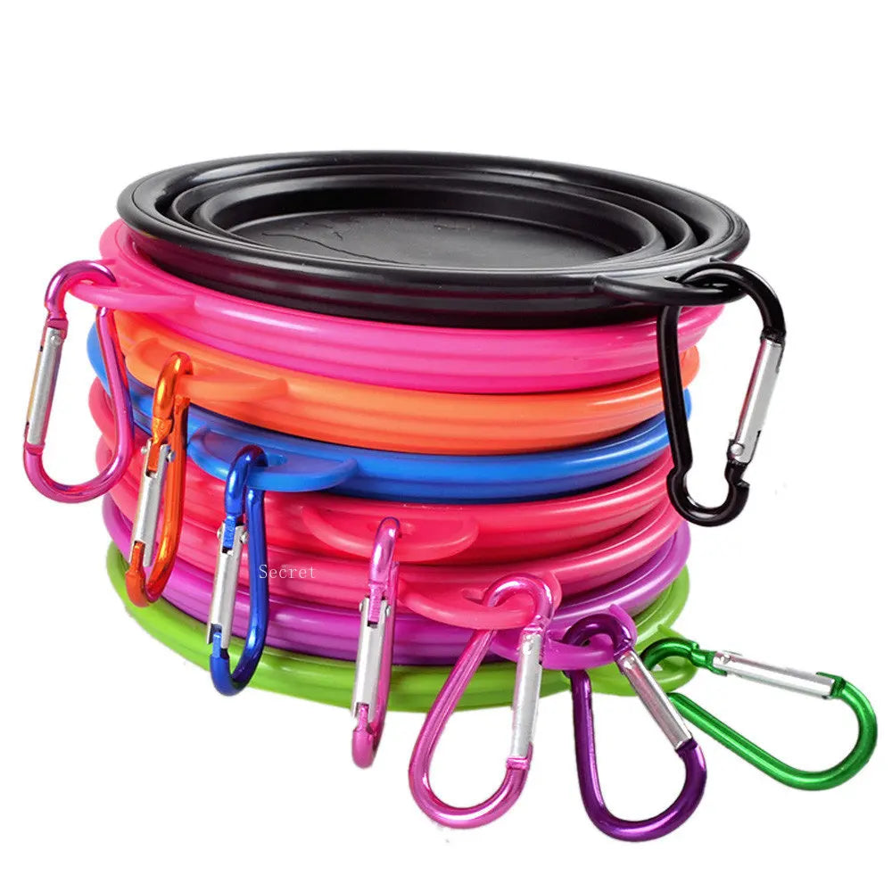 Collapsible Silicone Pet Bowl – Portable with Carabiner