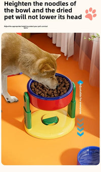 Adjustable Slow Feed Pet Bowl – Double & Foldable