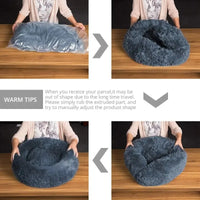 Super Soft Plush Donut Cat Bed – Washable & Cozy