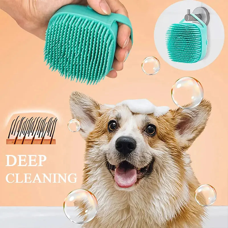 Silicone Pet Bath Brush – Soft & Gentle Grooming