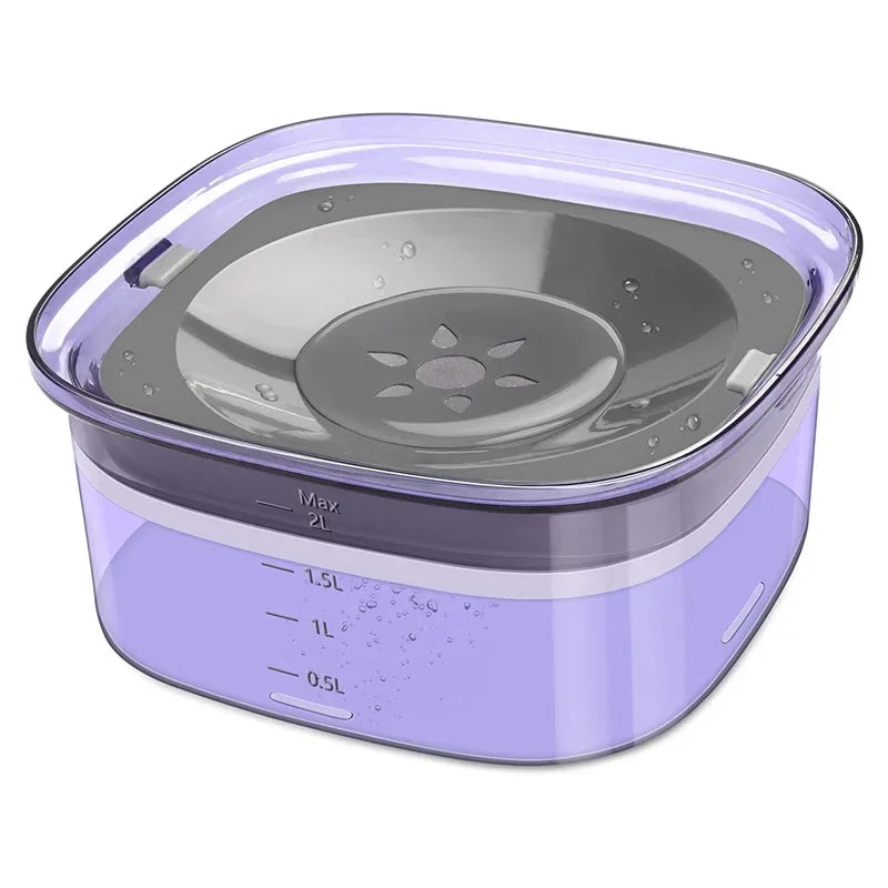 2L Anti-Splash Pet Water Bowl – Large Capacity