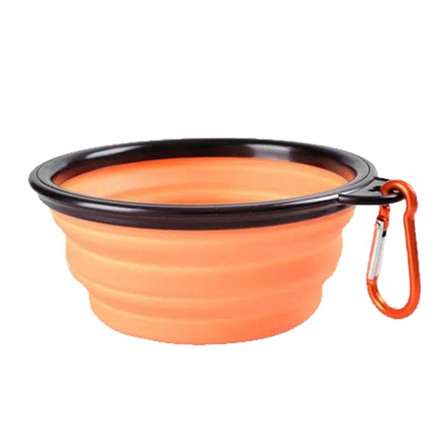Collapsible Silicone Pet Bowl – Portable with Carabiner