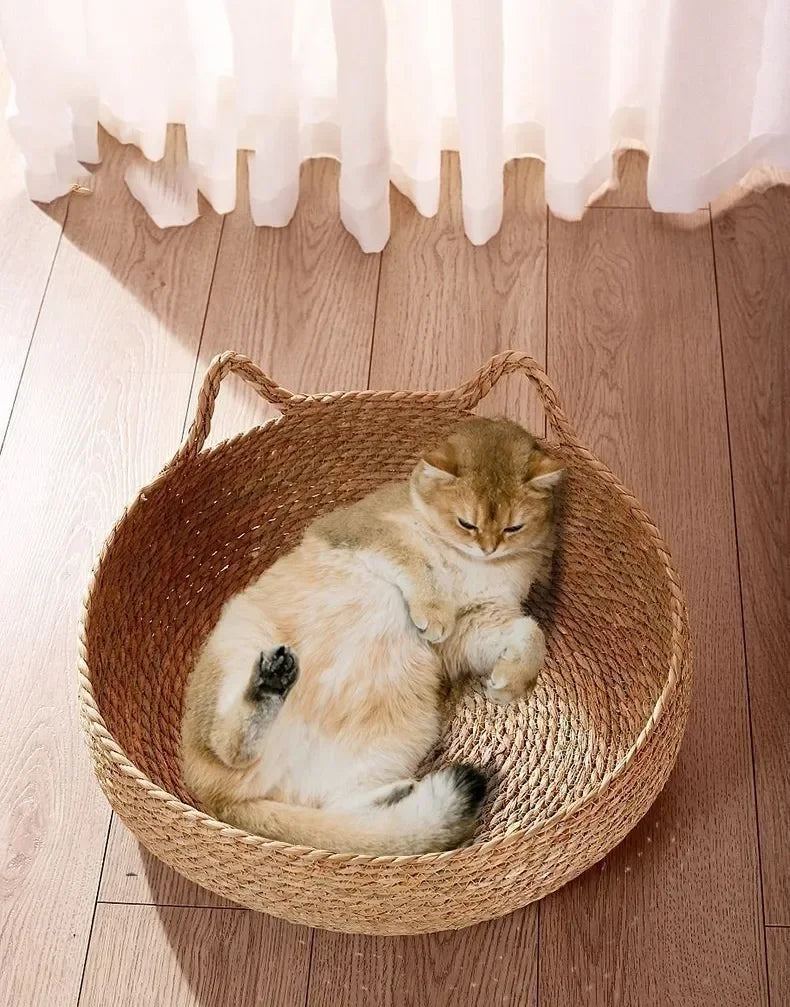 Handmade Woven Cat Nest – Washable & Cozy