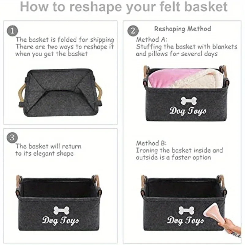 Felt Pet Toy Storage Box – Organize with Ease