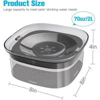 2L Anti-Splash Pet Water Bowl – Large Capacity