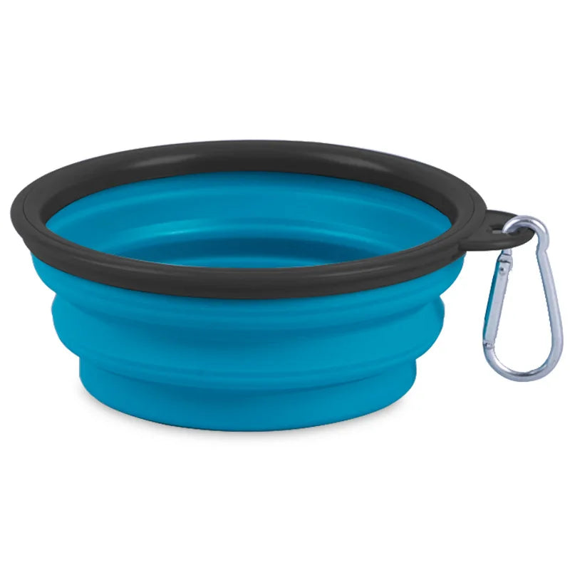 Collapsible Silicone Pet Bowl – Portable with Carabiner