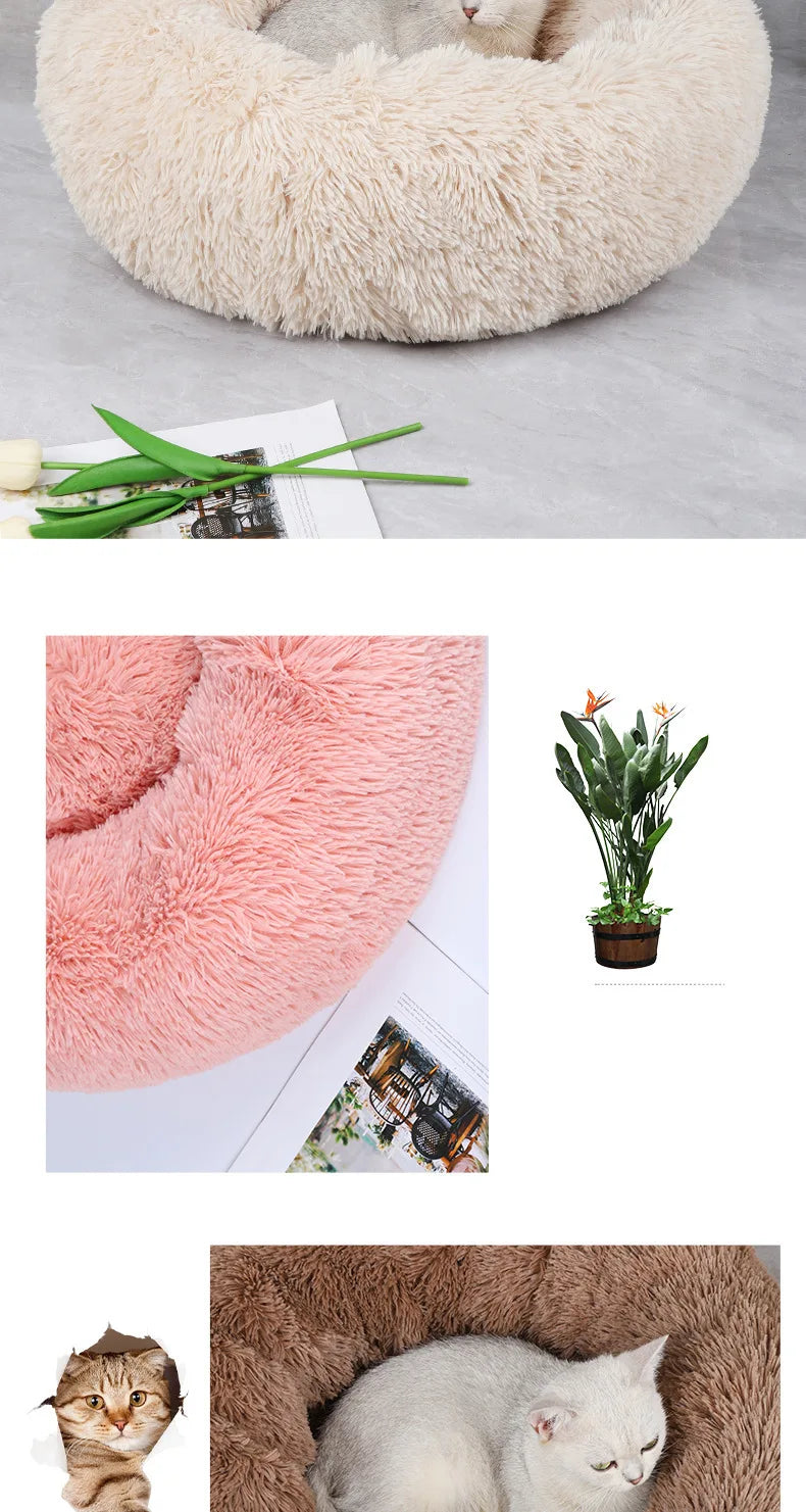 Plush Winter Pet Nest – Warm, Washable & Cozy Bed for Cats and Dogs