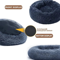 Super Soft Plush Donut Cat Bed – Washable & Cozy