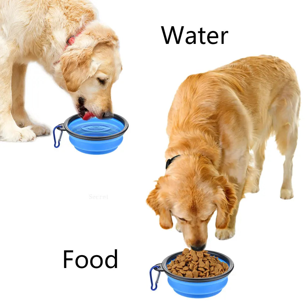 Collapsible Silicone Pet Bowl – Portable with Carabiner