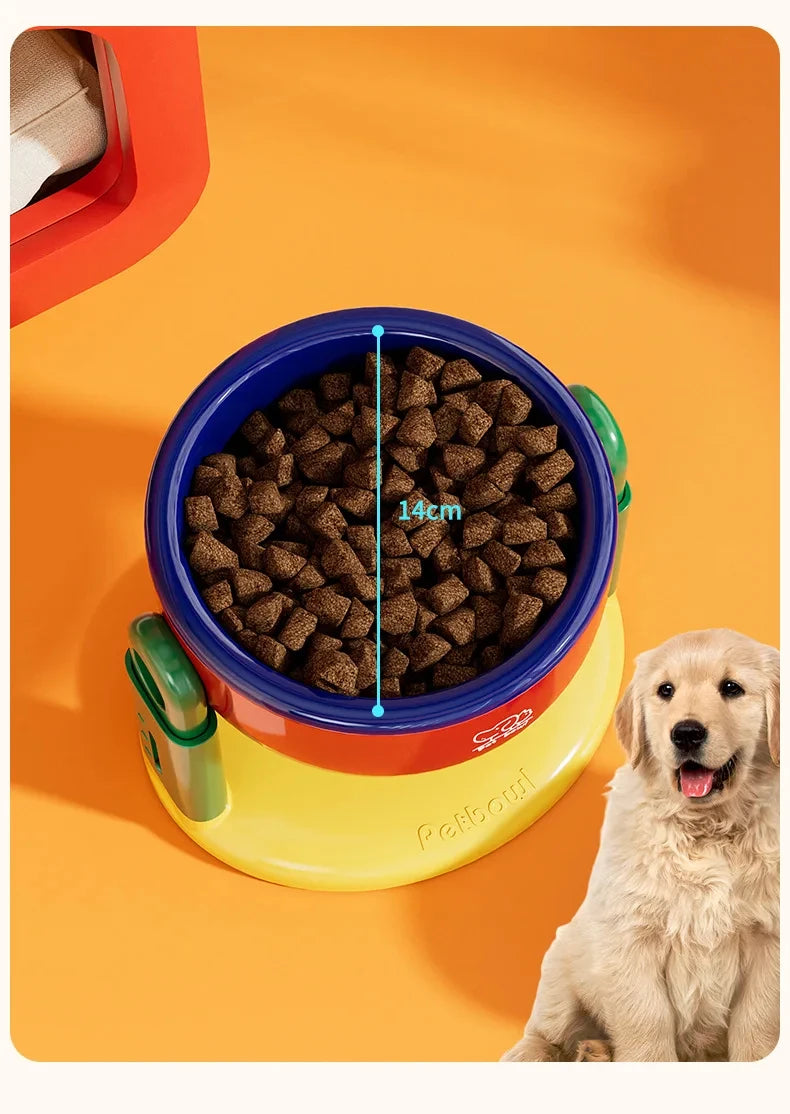 Adjustable Slow Feed Pet Bowl – Double & Foldable