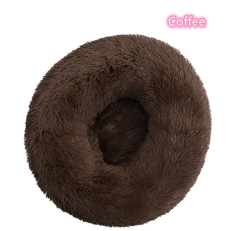 Super Soft Plush Donut Cat Bed – Washable & Cozy