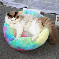 Super Soft Plush Donut Cat Bed – Washable & Cozy