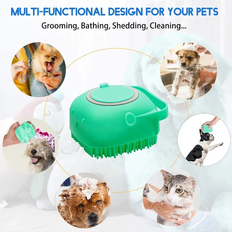 Silicone Pet Shampoo Brush – Soft & Gentle