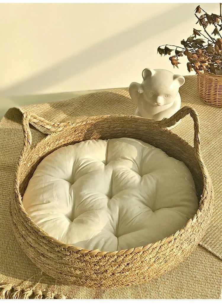 Handmade Woven Cat Nest – Washable & Cozy